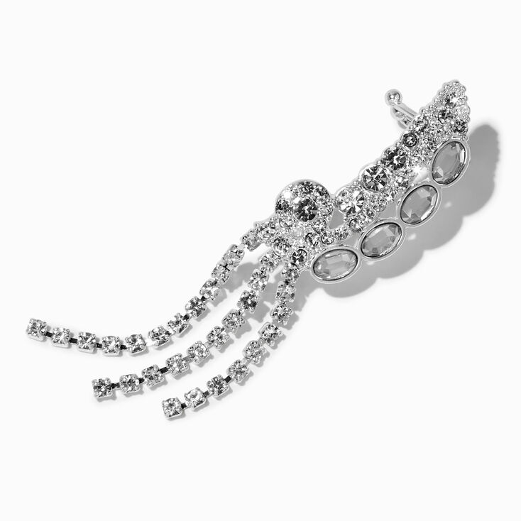Silver-tone Cup Chain Jacket Ear Cuff ,