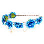 Gold-tone Chain Blue Ombre Flower Crown,