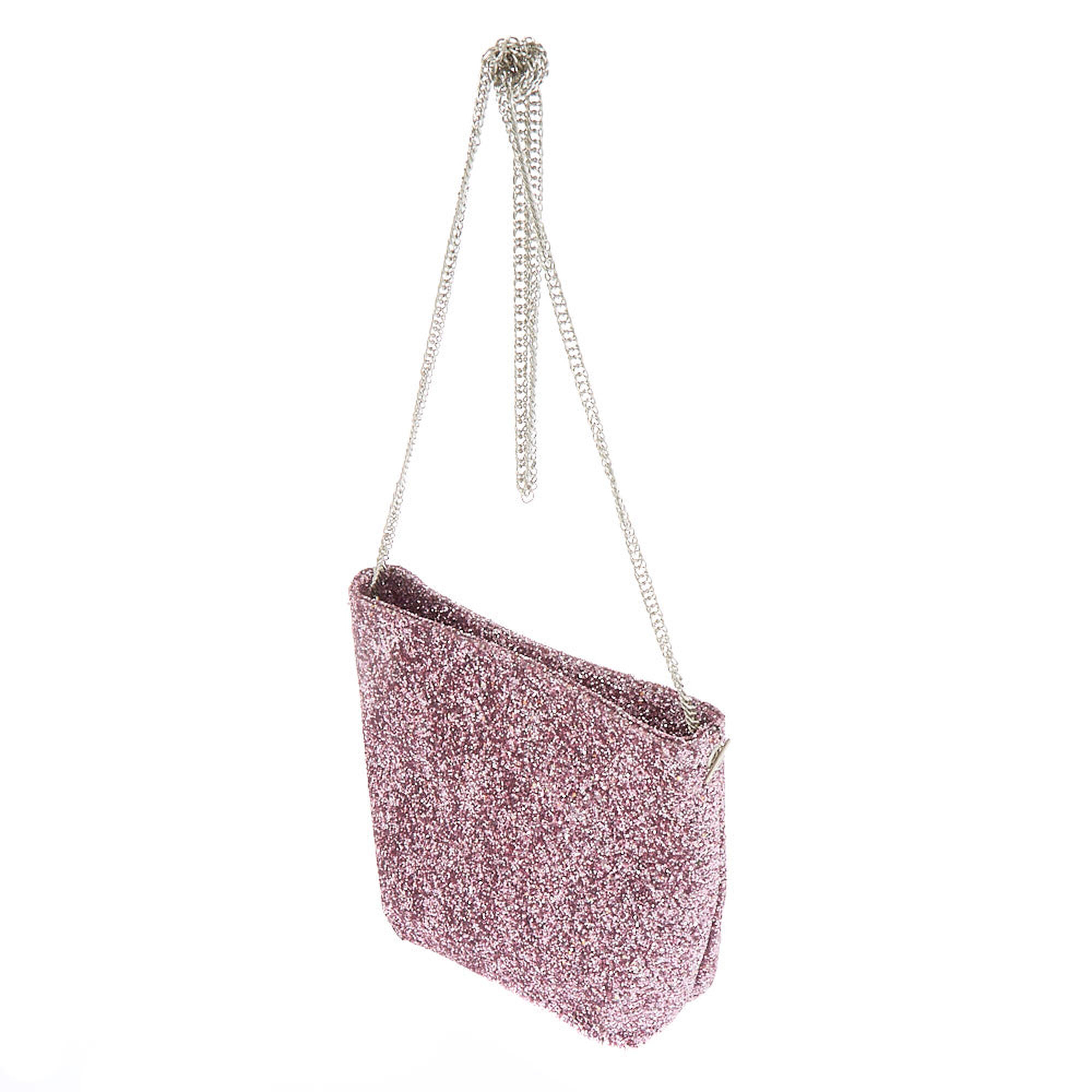 Mini Glitter Tote Crossbody Bag - Pink | Icing US