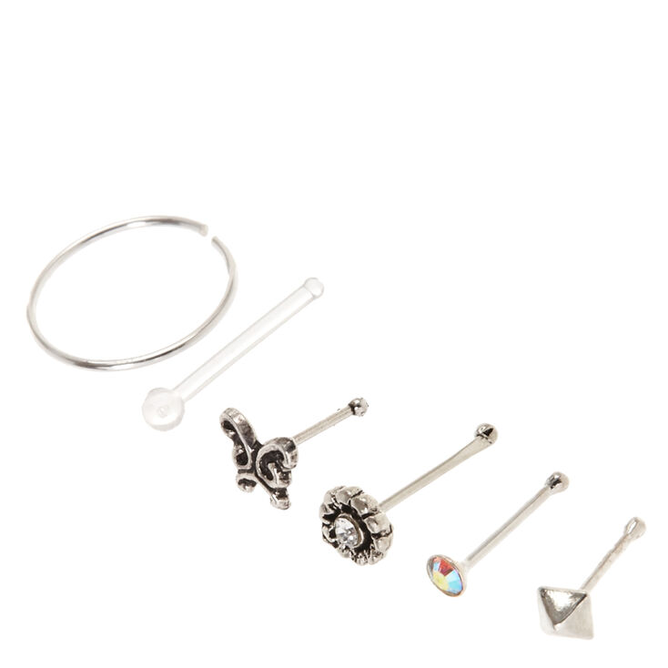 925 Sterling Silver Butterfly Filigree Nose Studs,