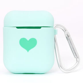 Mint Heart Silicone Earbud Case Cover - Compatible With Apple&reg; AirPods,