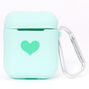 Mint Heart Silicone Earbud Case Cover - Compatible With Apple&reg; AirPods,