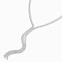 Silver Crystal &amp; Pearl Y-Neck Fringe Necklace,