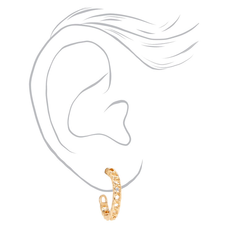 Gold 20MM Chain Link Hoop Earrings,