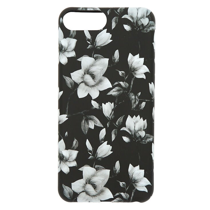Black & White Floral Phone Case - Fits iPhone 6/7/8 Plus,