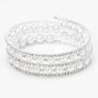 Silver Embellished Pearl Coil Wrap Bracelet,
