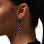 Black Bat Beaded &amp; Chain 4&quot; Drop Earrings,