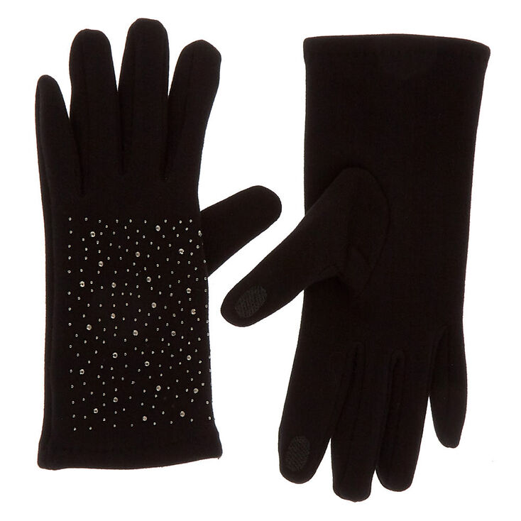 Bling Touchscreen Gloves - Black,