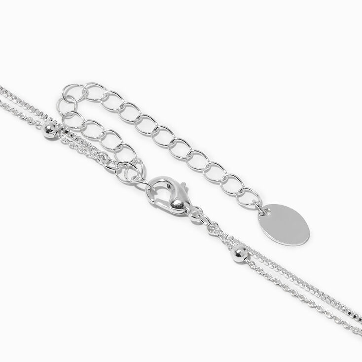 Silver-tone Cubic Zirconia Confetti Multi-Strand Y-Neck Necklace,