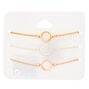 Mixed Metal Circle Chain Bracelets - 3 Pack,