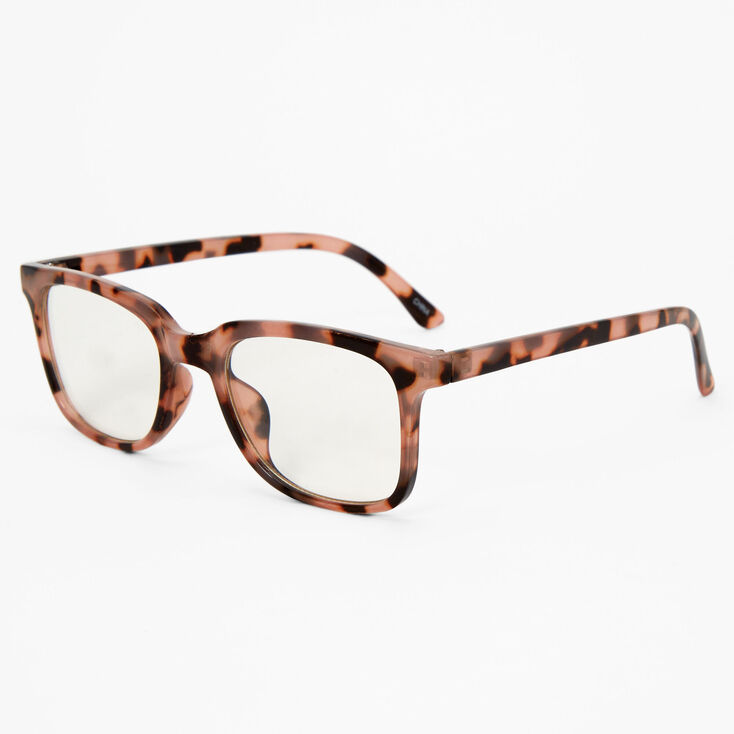 Purple Tortoiseshell Browline Clear Lens Frames,