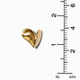 Gold-tone 3D Heart Stud Earrings ,