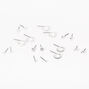 Silver Crystal Pearl Mixed Stud Earrings - 9 Pack,