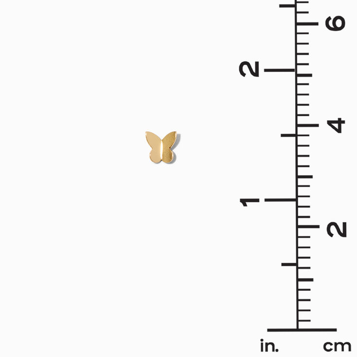 Sterling Silver Bent Butterfly Stud Earrings,