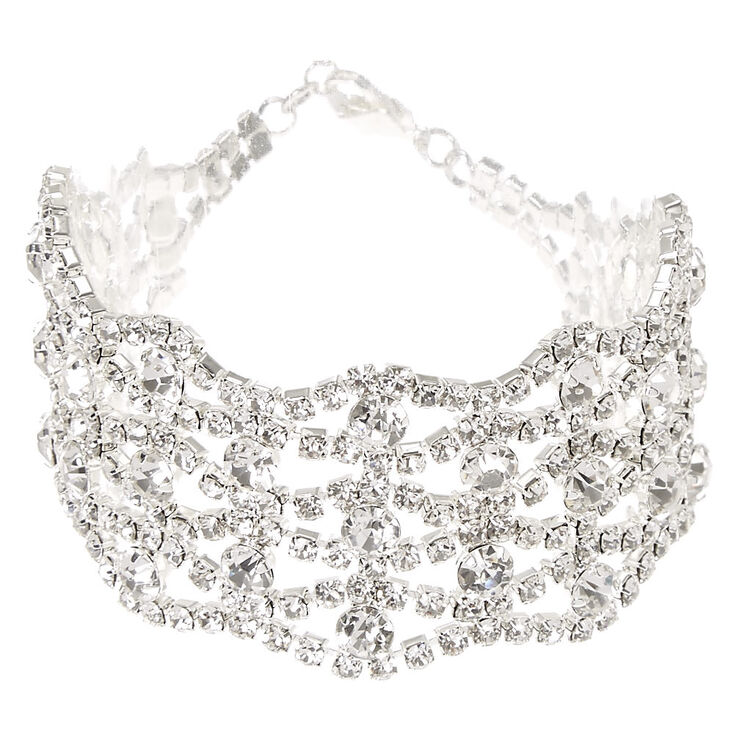 Multi Strand Rhinestone Bracelet,