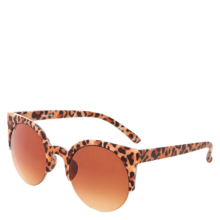 Retro Leopard Print Rubber Sunglasses,