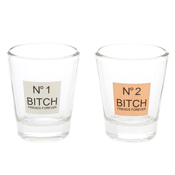 Number 1 & Number 2 Bitch Friends Forever Shot Glass Set - 2 Pack,