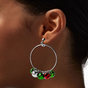 Jingle Bells 50MM Clip-On Hoop Earrings,