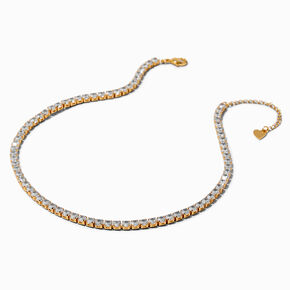 Icing Select 18k Yellow Gold Plated Cubic Zirconia Cup Chain Necklace ,