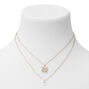 Gold Cubic Zirconia Zodiac Multi Strand Necklace - Aquarius,