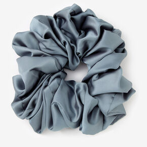 Giant Satin Hair Scrunchie - Stone Blue,