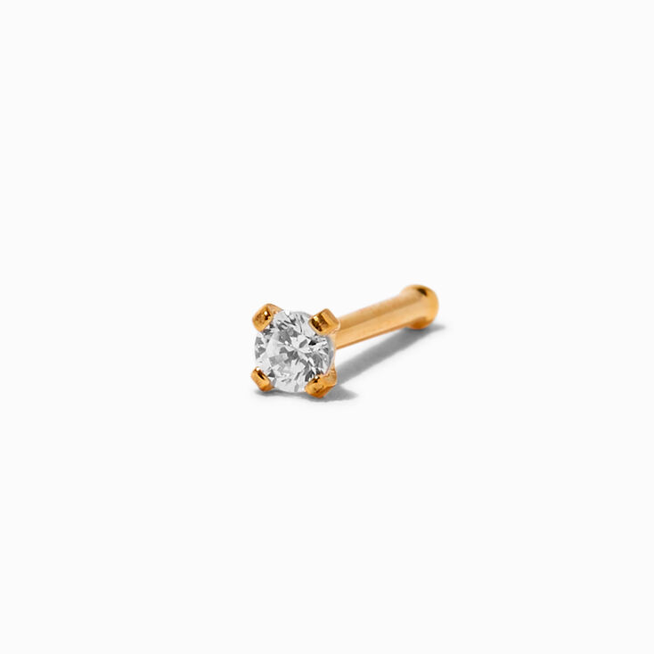 18k Gold Plated Titanium 20G Crystal Nose Stud,