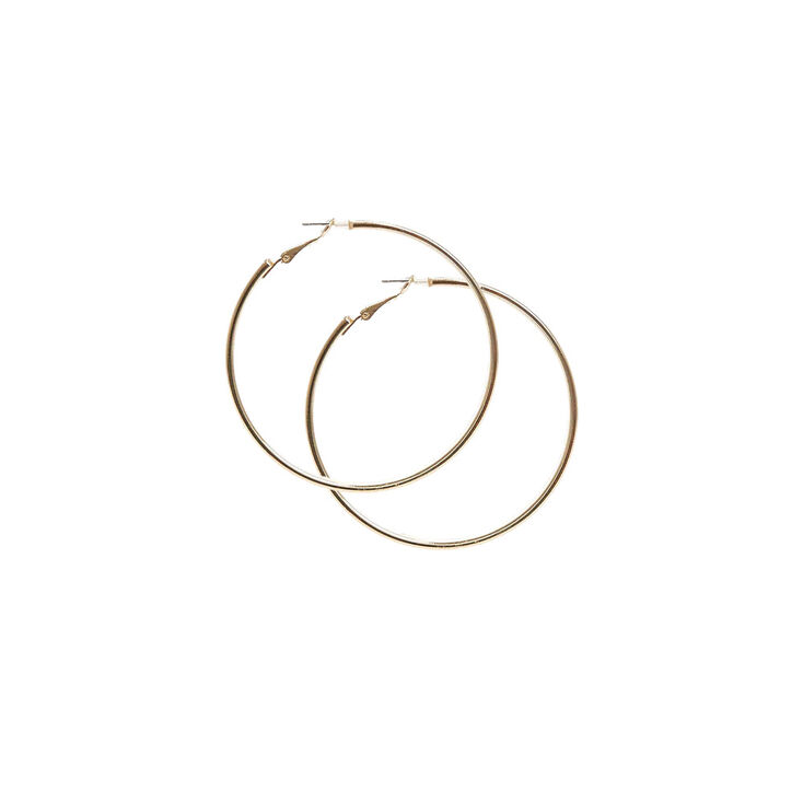 Rose Gold Glitter Flat Hoop Earrings,
