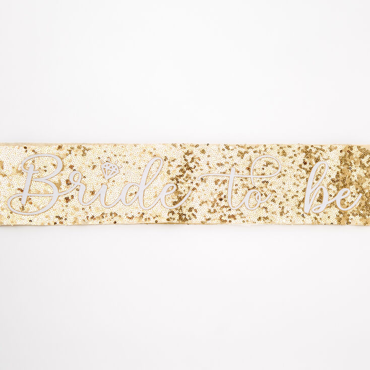 Bride to Be Gold Sequin Sash,