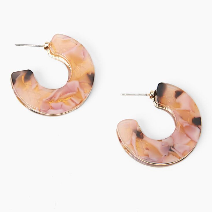 Mixed Metal Chain Hoop Earrings,