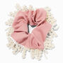 Blush Pink Pearl Fringe Hair Scrunchie,