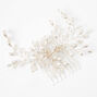 Silver Pearl Flower Hair Comb - White,