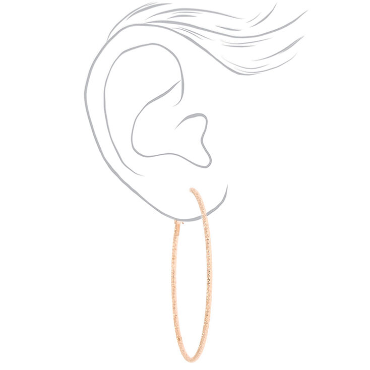 Rose Gold 70MM Laser Cut Hoop Earrings,