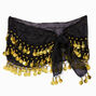 Fortune Teller Golden Coin Black Wrap Skirt,