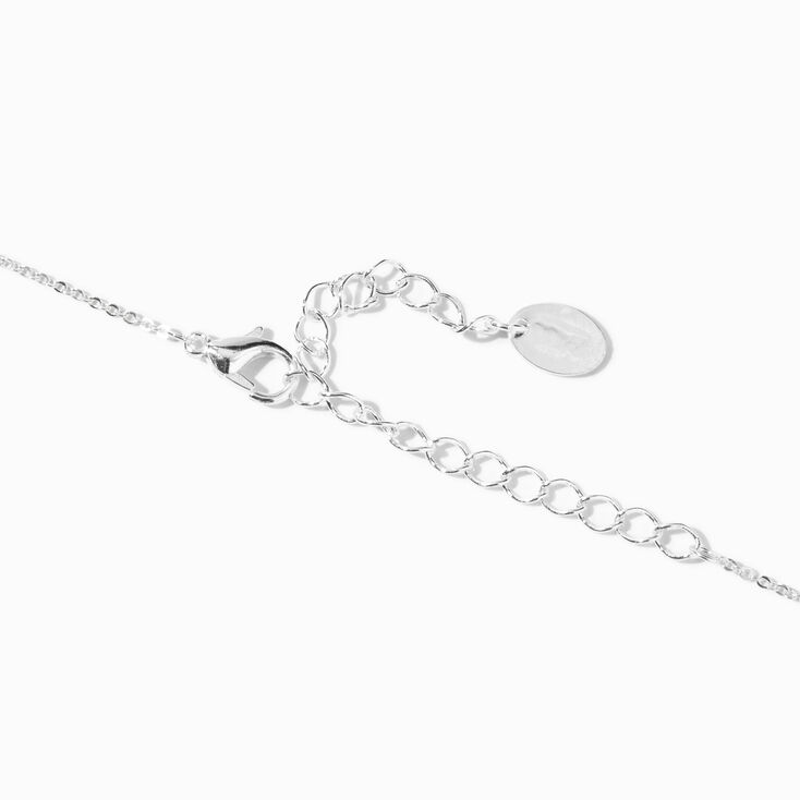 Silver Cursive Lowercase Initial Pendant Necklace - R,