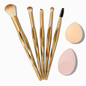 Gold-tone Mega Makeup Brush &amp; Sponge Set - 7 Pack,