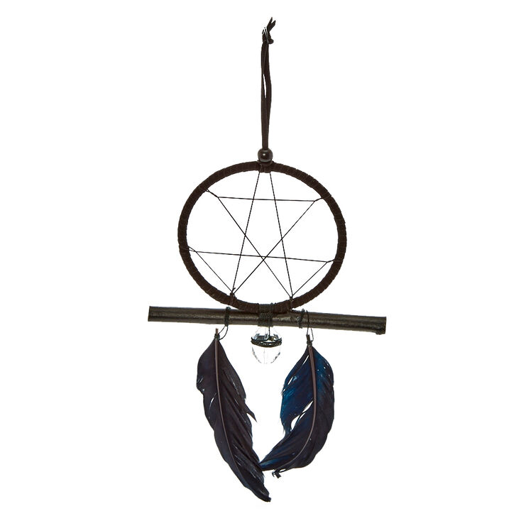 Black Feather + Crystal Dreamcatcher,