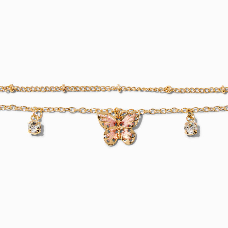 Gold Filigree Butterfly Multi-Strand Bracelet,