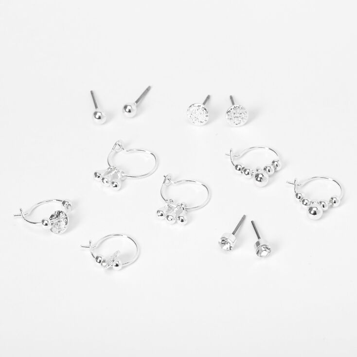 Silver Boho Beaded Mixed Earrings - 6 Pack,