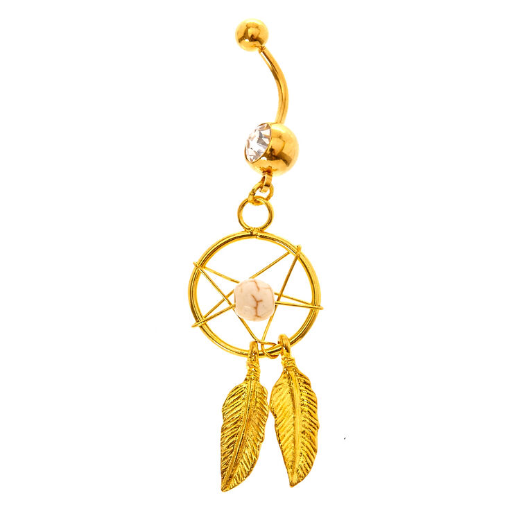 Gold Dreamcatcher Belly Bar,