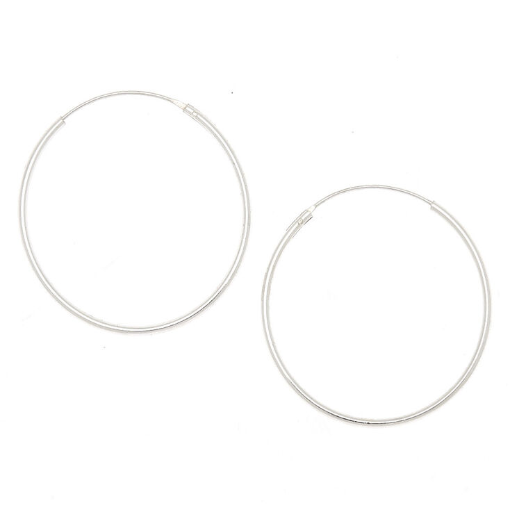 Sterling Silver 30MM Hoop Earrings - Silver,