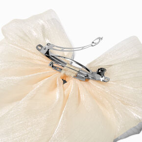Ivory Sheer Hair Bow Clip,