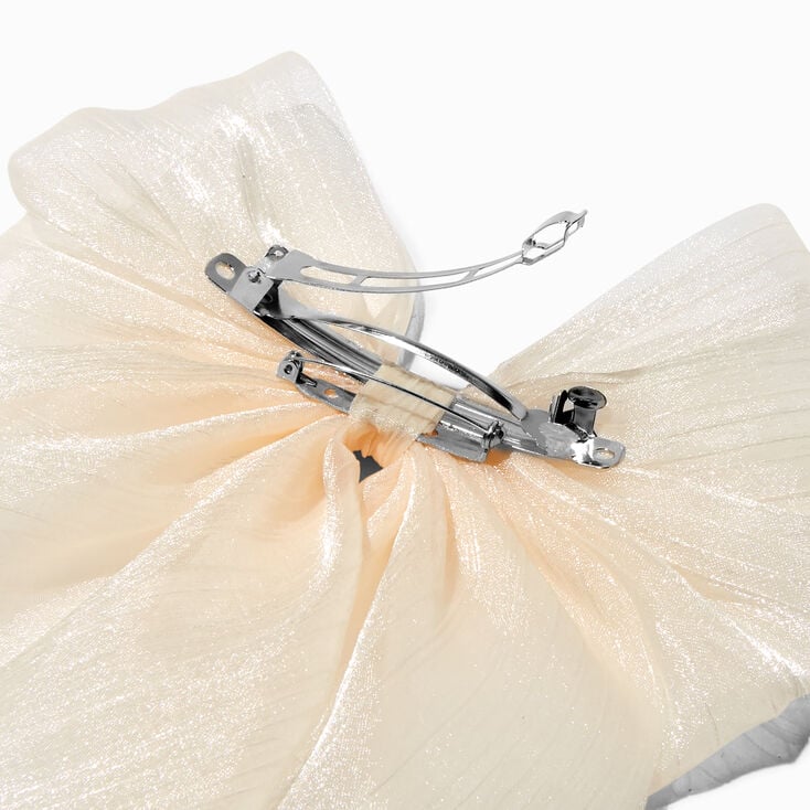 Ivory Sheer Hair Bow Clip,