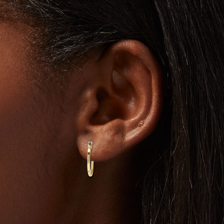 Gold-tone 15MM Hoop Earrings,