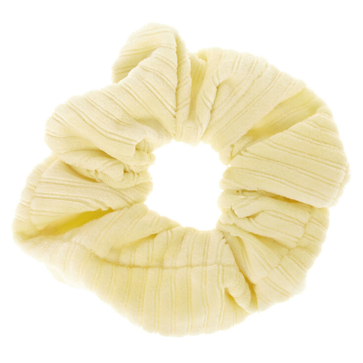 Ribbed Velvet Hair Scrunchie - Yellow,