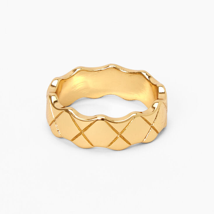 18kt Gold Plated Refined Quilted Ring,