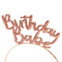 Birthday Babe Glitter Headband - Rose Gold,