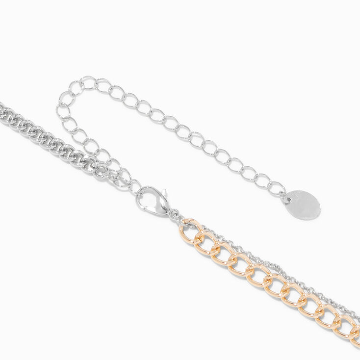 Mixed Metal Mixed Chain Necklace,