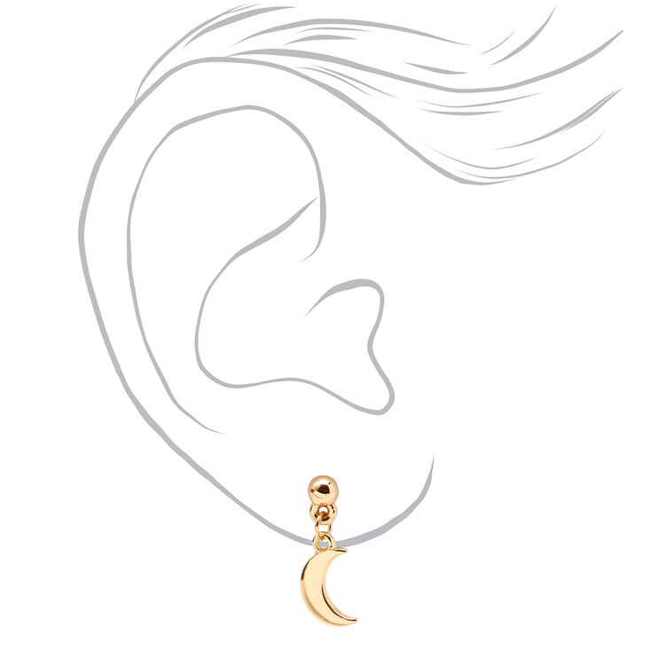 Mixed Metal 0.5&quot; Crescent Drop Earrings - 3 Pack,