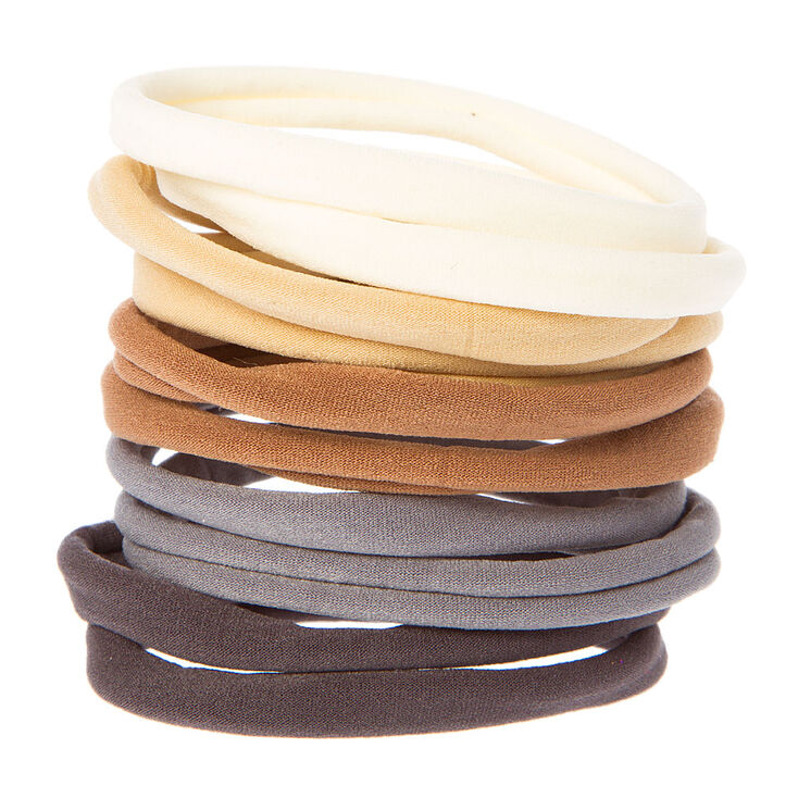 Neutral Rolled Ponytail Holders Set ,