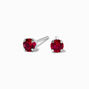 14kt White Gold 3mm January Garnet Crystal Ear Piercing Kit with Ear Care Solution,